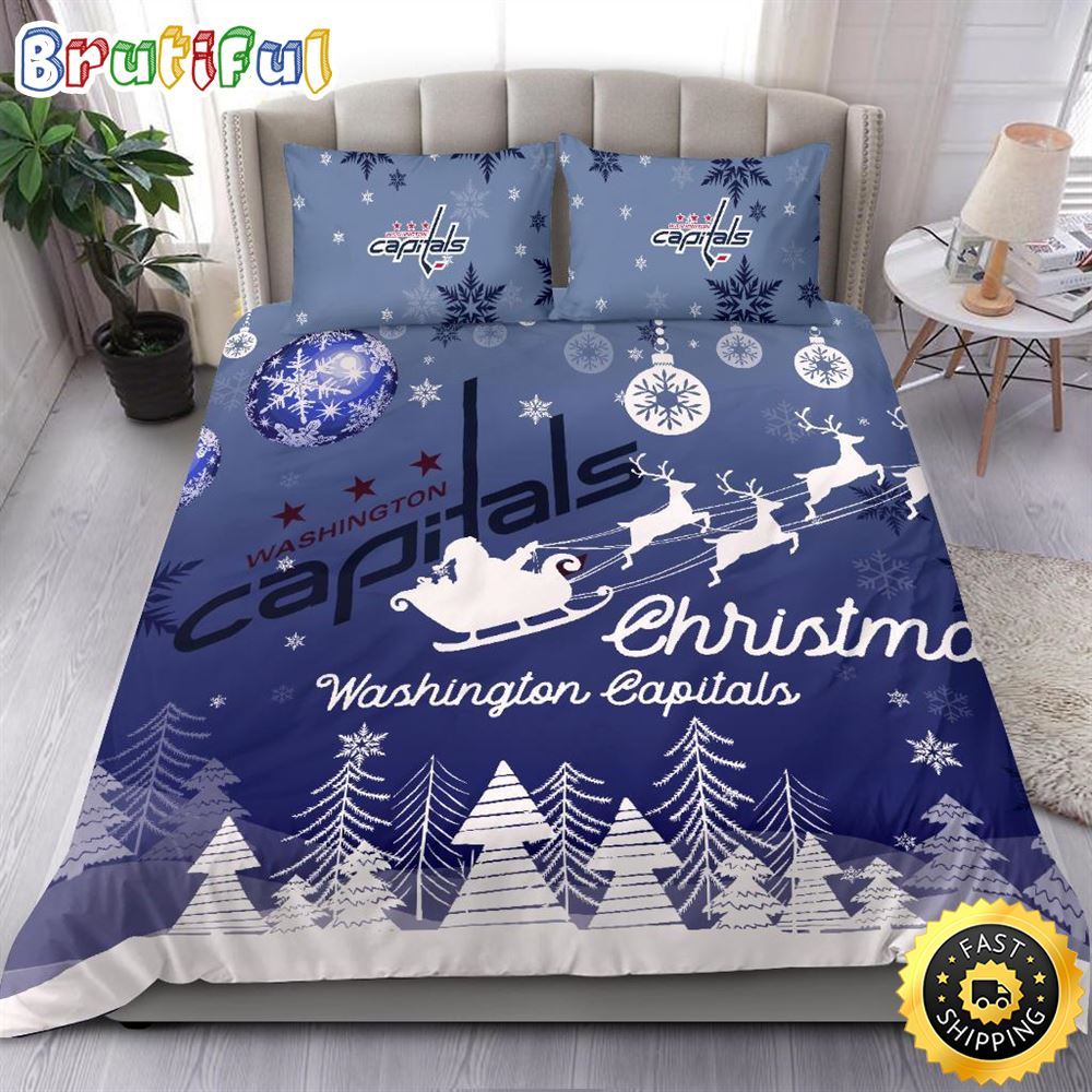 Sportswearmerch Washington Capitals NHL Christmas Bedding Sets For Fan