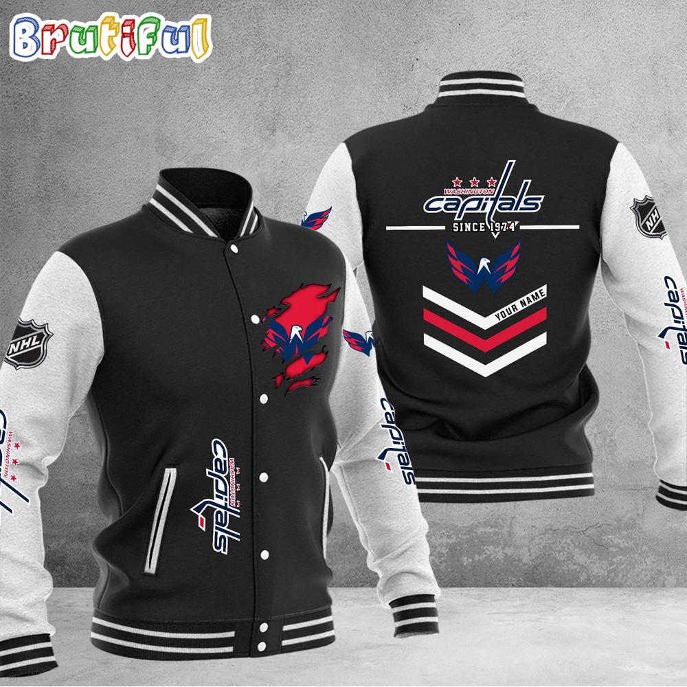 Sportswearmerch Washington Capitals NHL Personalized Baseball Jacket For Fan
