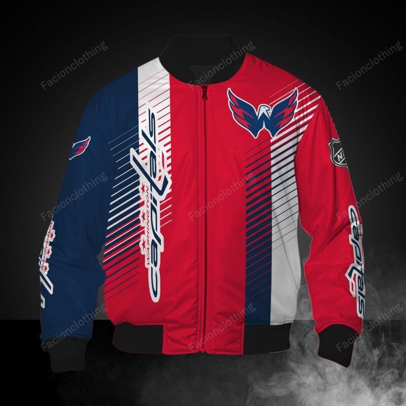 Sportswearmerch Washington Capitals NHL Personalized Bomber Jacket For Fan