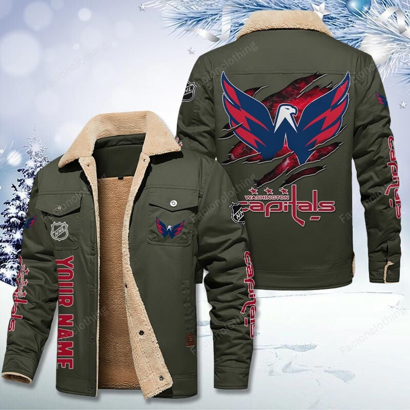 Sportswearmerch Washington Capitals NHL Personalized Cotton Jacket For Fan