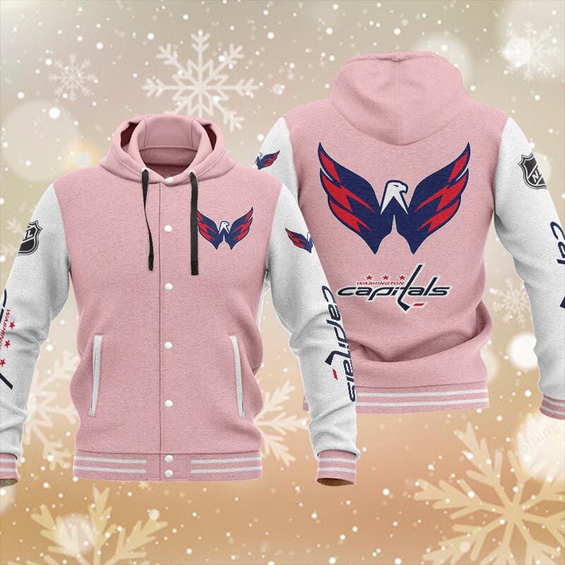 Sportswearmerch Washington Capitals NHL Personalized Hooded Baseball Jacket For Fan