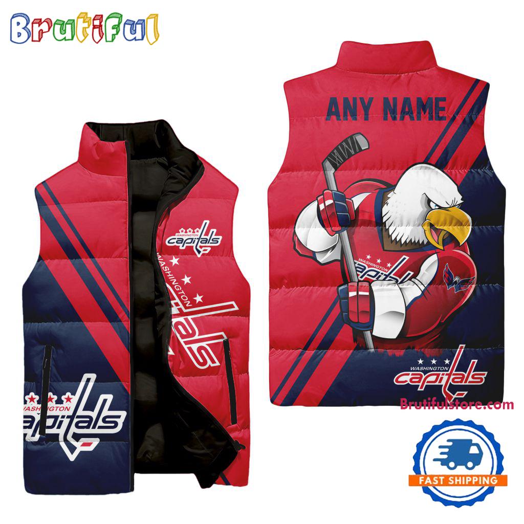Sportswearmerch Washington Capitals NHL Sleeveless Puffer Jacket For Fan