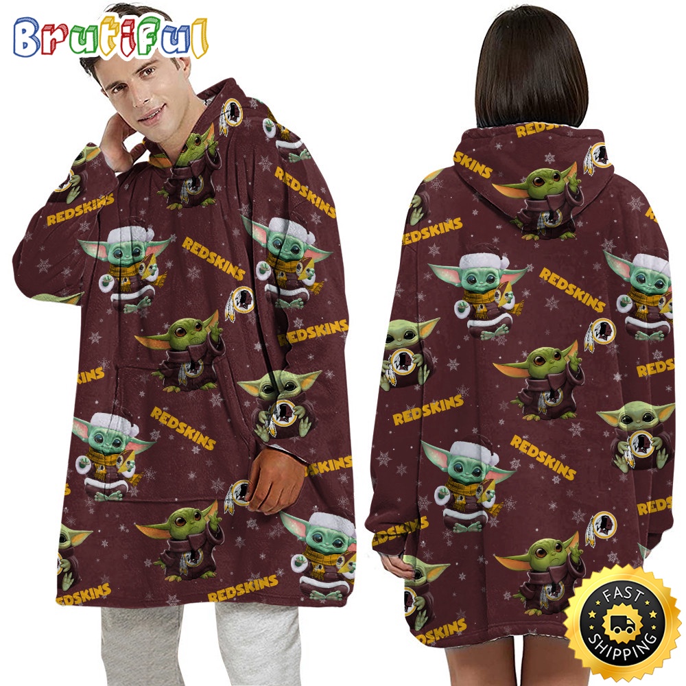 Sportswearmerch Washington Commanders NFL Baby Yoda Personalized Blaket Hoodie For Fan