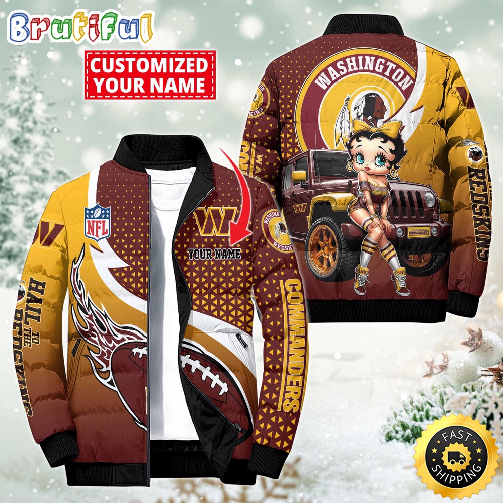 Sportswearmerch Washington Commanders NFL Betty Boop Puffer Jacket For Fan