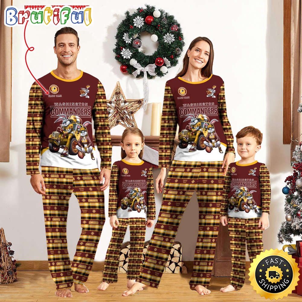Sportswearmerch Washington Commanders NFL Bunny Sports Personalized Pajamas Family For Fan