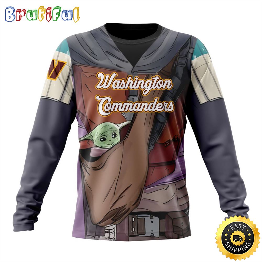 Sportswearmerch Washington Commanders NFL Crewneck Mandalorian And Baby Yoda Personalized Sweater For Fan