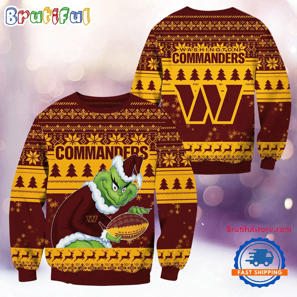 Sportswearmerch Washington Commanders NFL Football Grinch Christmas Sweater For Fan