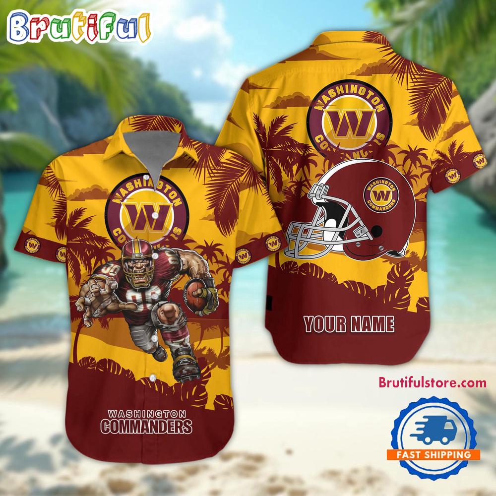 Sportswearmerch Washington Commanders NFL Football Mascot Summer Personalized Hawaiian Shirt For Fan