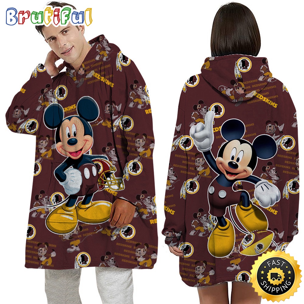Sportswearmerch Washington Commanders NFL Mouse Lover Personalized Blaket Hoodie For Fan