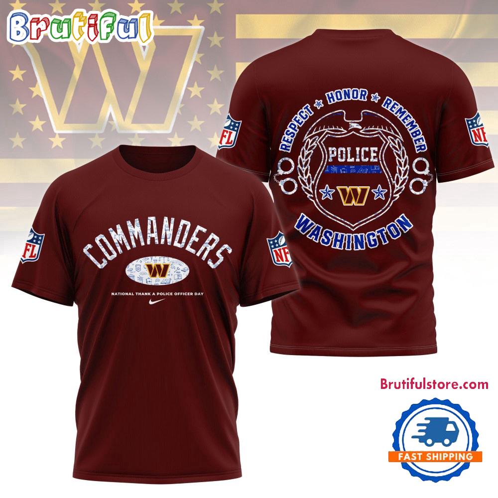 Sportswearmerch Washington Commanders NFL National Thank a Police Officer Day T-shirt For Fan