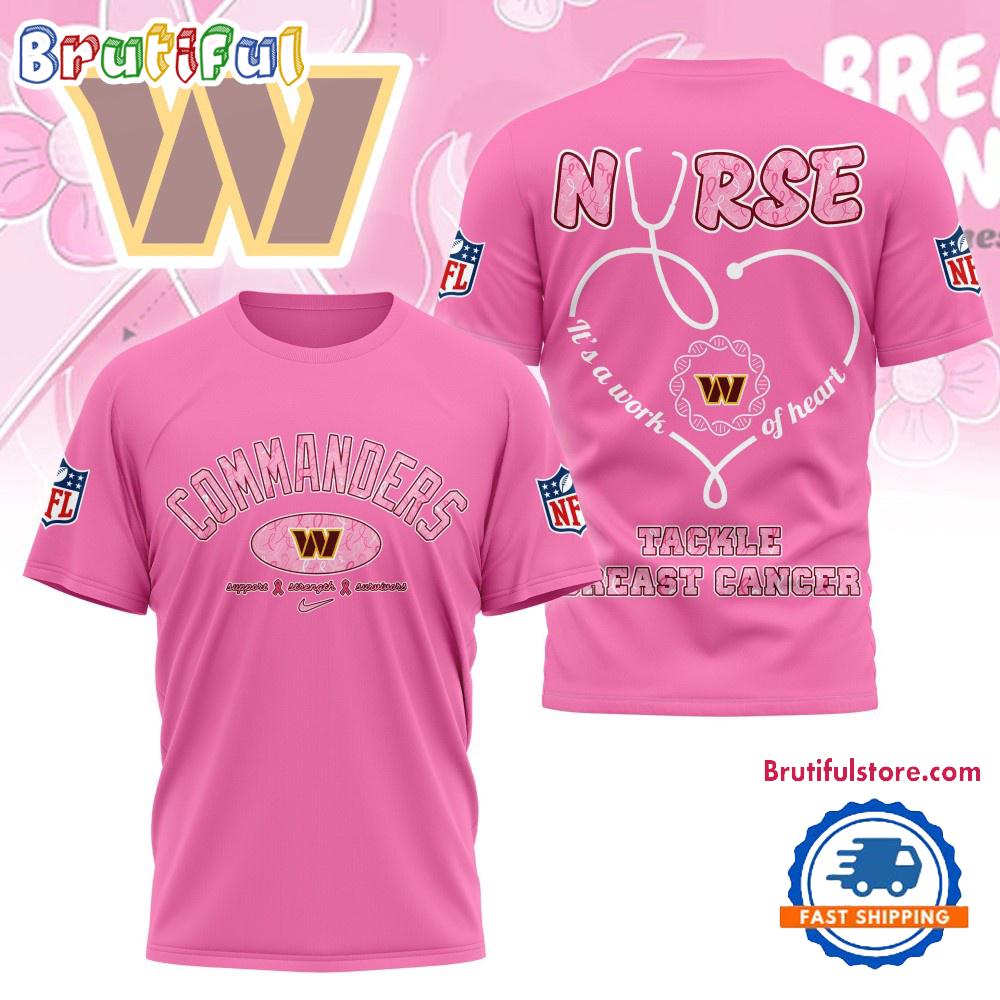Sportswearmerch Washington Commanders NFL Nurse Breast Cancer Awareness T-shirt For Fan