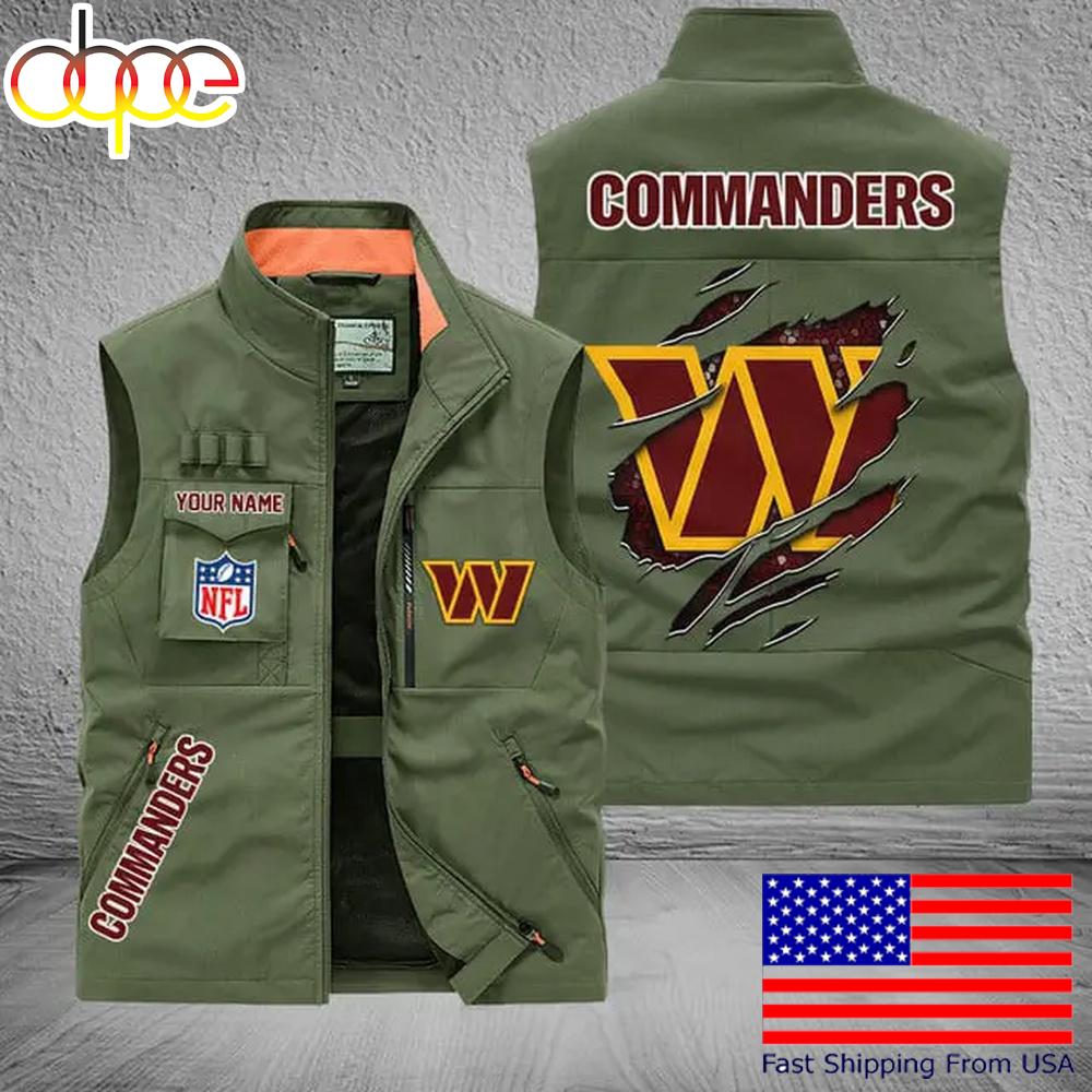 Sportswearmerch Washington Commanders NFL On Back Personalized Pocket Vest For Fan