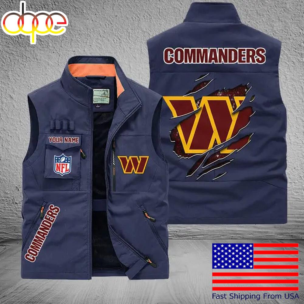 Sportswearmerch Washington Commanders NFL On Back Personalized Pocket Vest For Fan
