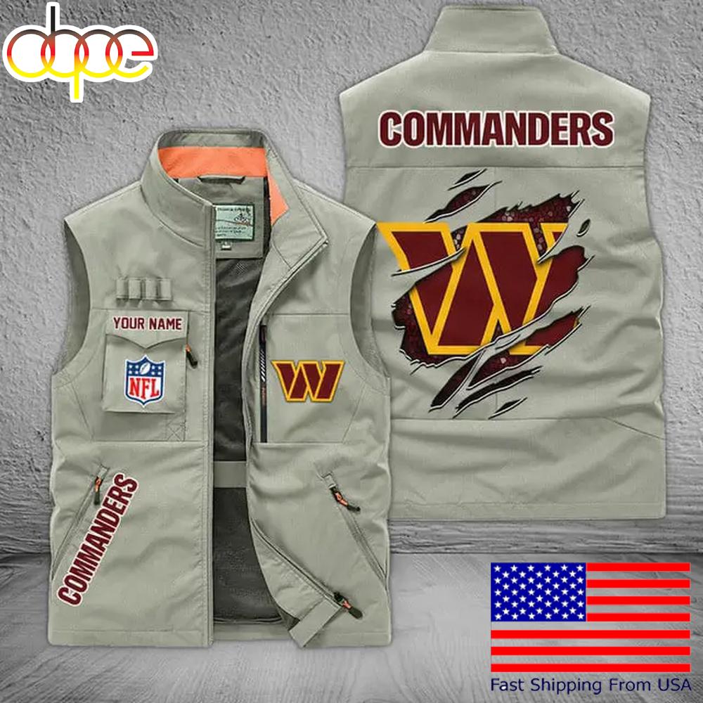 Sportswearmerch Washington Commanders NFL On Back Personalized Pocket Vest For Fan