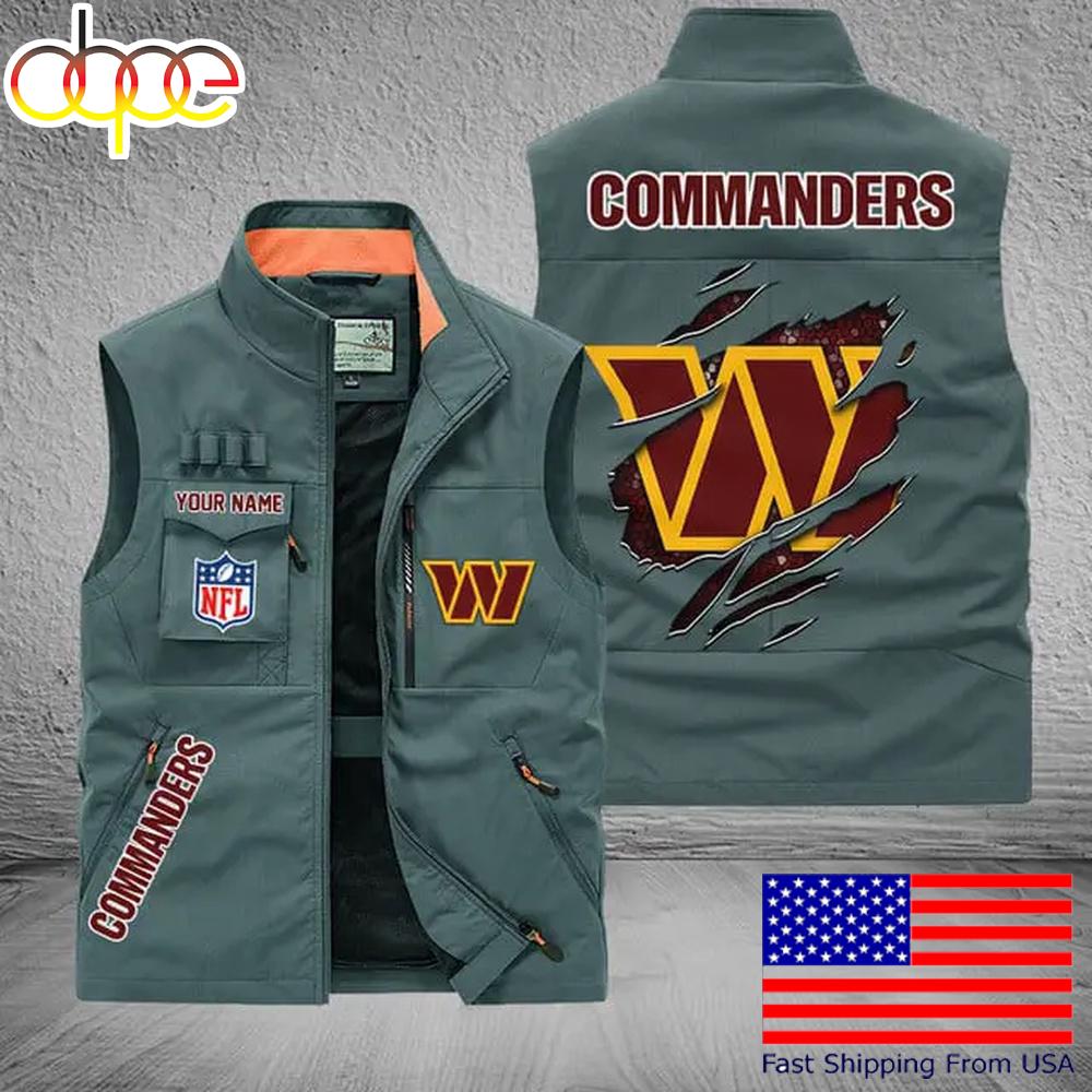 Sportswearmerch Washington Commanders NFL On Back Personalized Pocket Vest For Fan