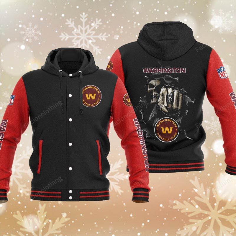 Sportswearmerch Washington Commanders NFL Personalized Hooded Baseball Jacket For Fan