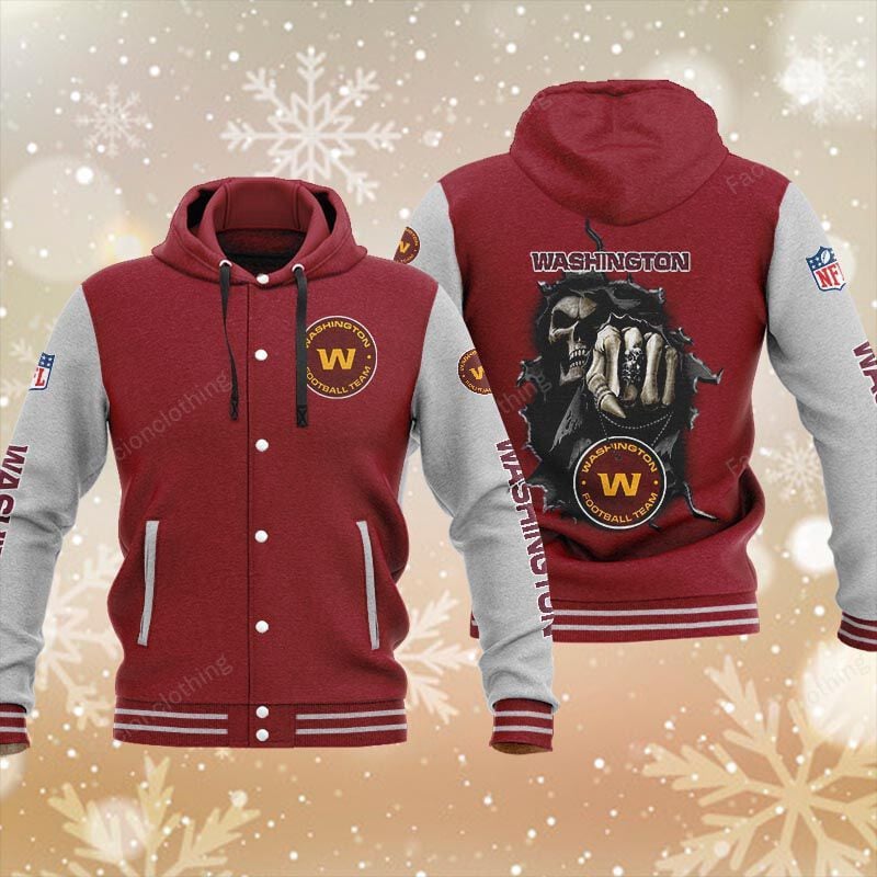 Sportswearmerch Washington Commanders NFL Personalized Hooded Baseball Jacket For Fan