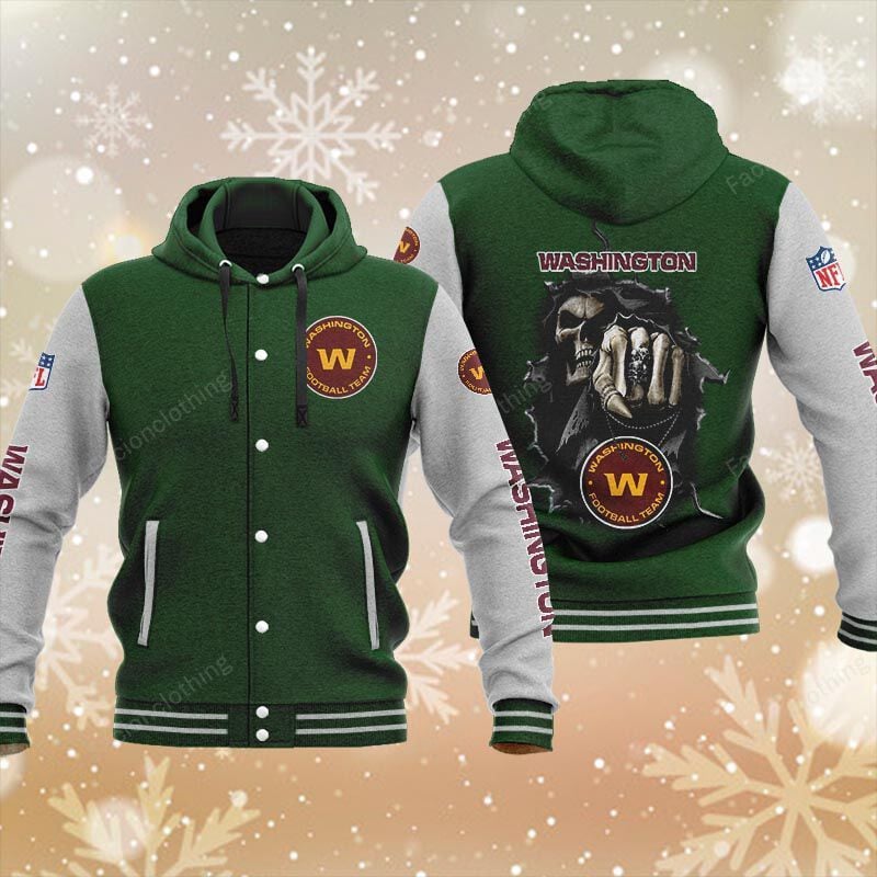 Sportswearmerch Washington Commanders NFL Personalized Hooded Baseball Jacket For Fan