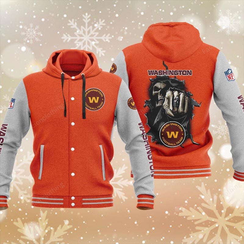 Sportswearmerch Washington Commanders NFL Personalized Hooded Baseball Jacket For Fan
