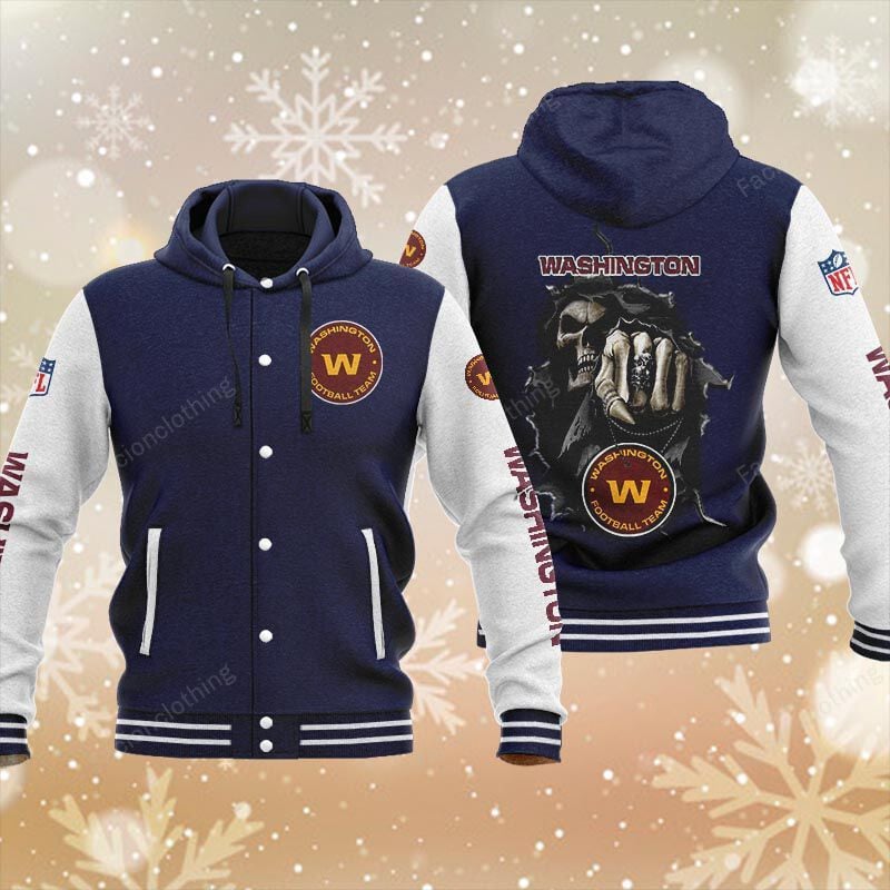 Sportswearmerch Washington Commanders NFL Personalized Hooded Baseball Jacket For Fan