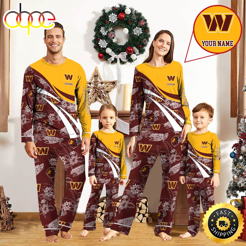 Sportswearmerch Washington Commanders NFL Personalized Pajamas Family For Fan