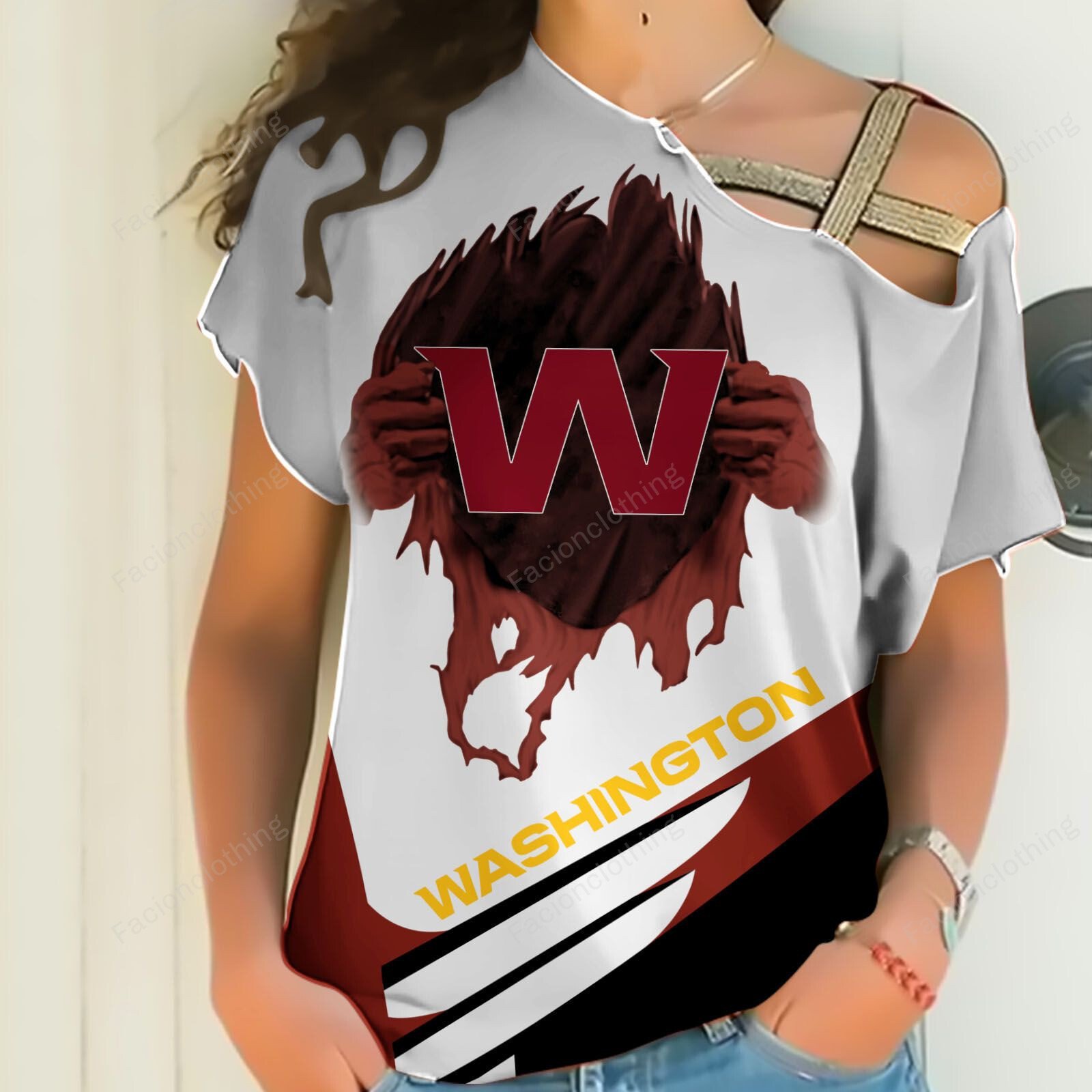 Sportswearmerch Washington Commanders NFL Personalized Strapless Short Sleeve For Fan