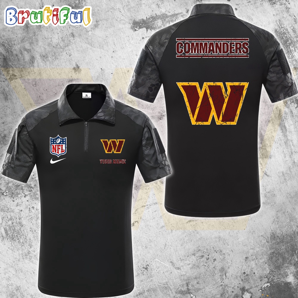 Sportswearmerch Washington Commanders NFL Personalized Zip Polo Shirt For Fan