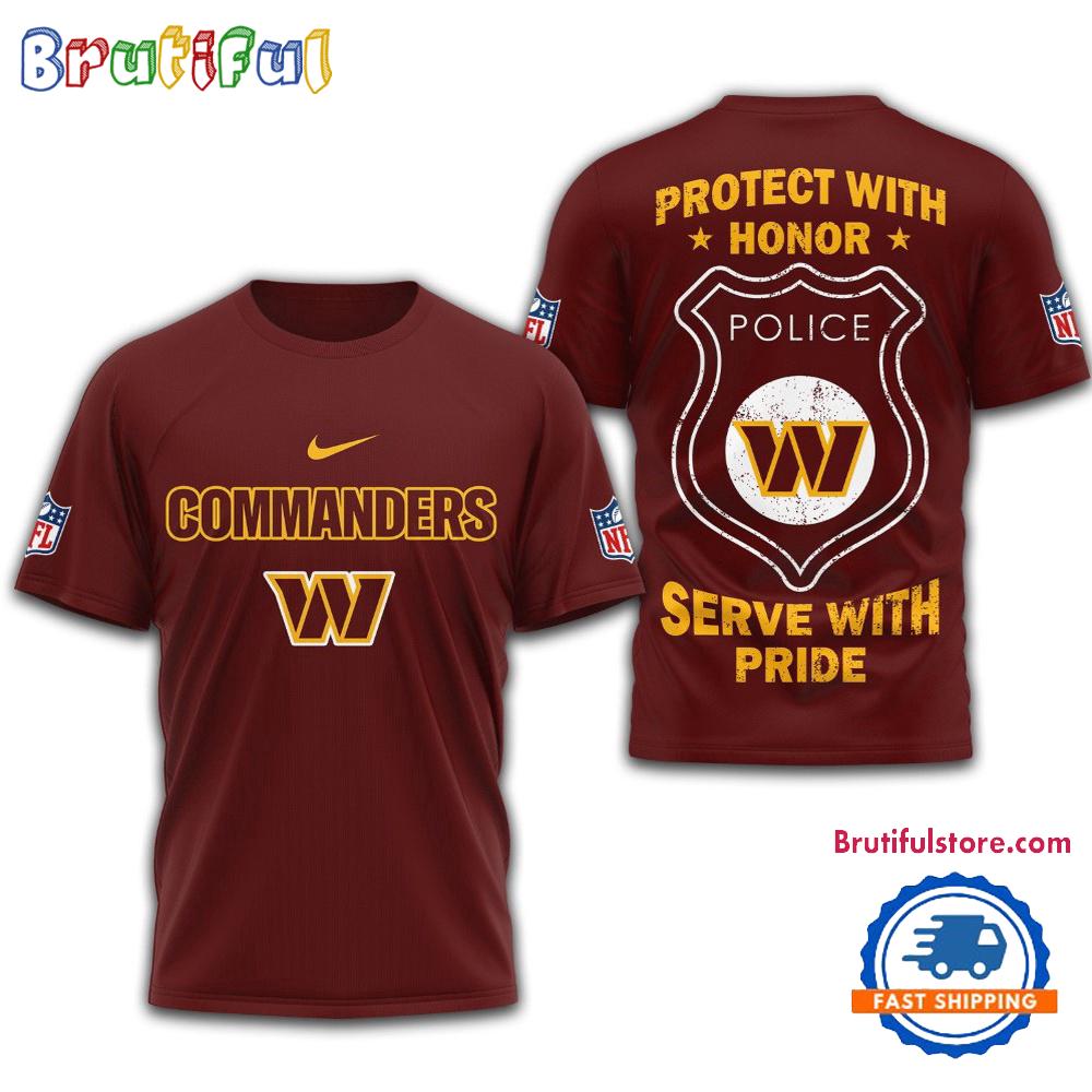 Sportswearmerch Washington Commanders NFL Protech With Honor Police T-shirt For Fan
