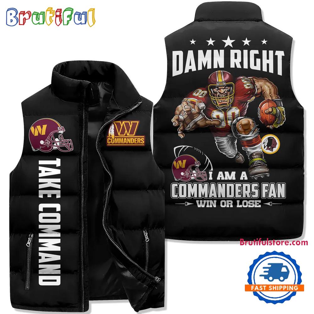 Sportswearmerch Washington Commanders NFL Sleeveless Puffer Jacket For Fan