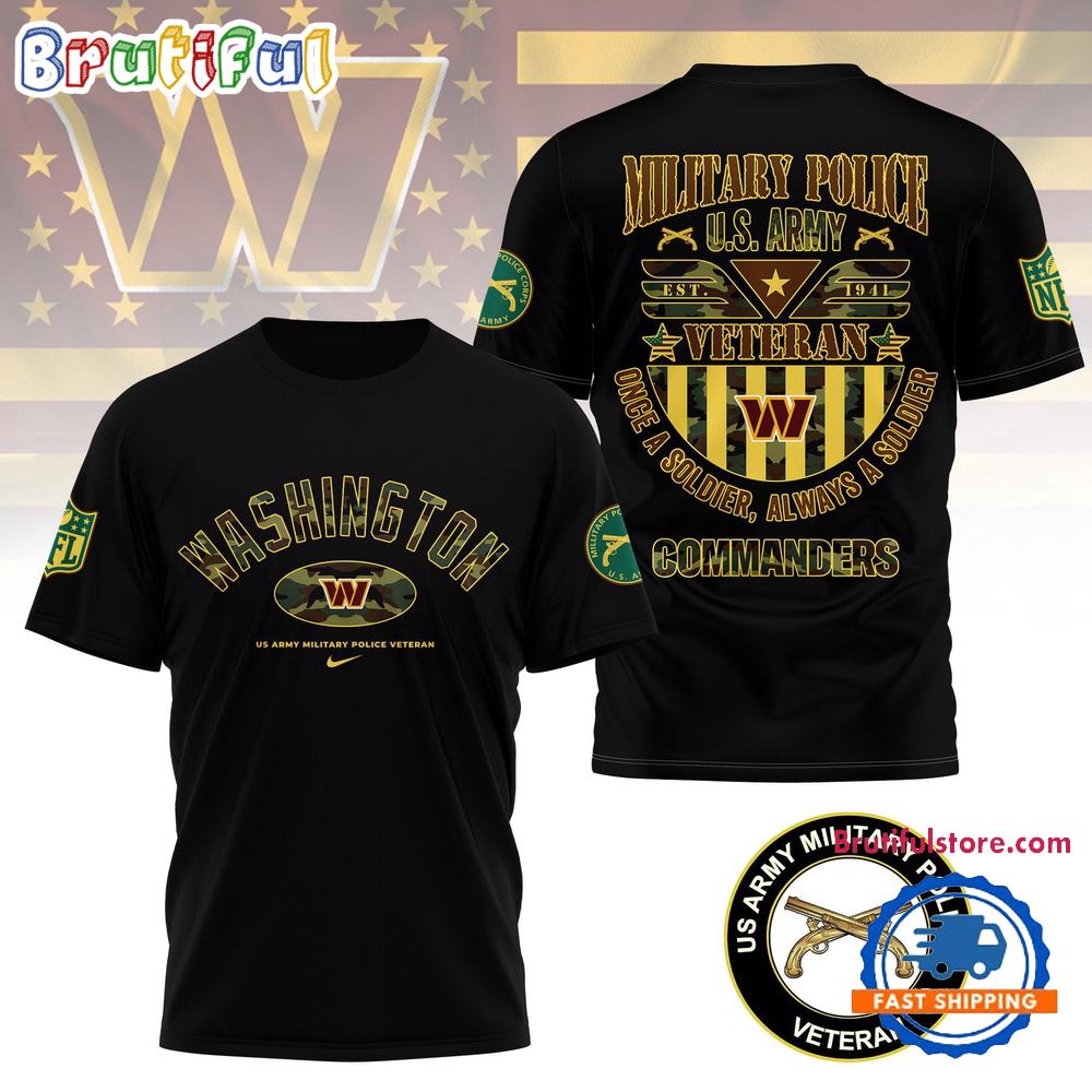 Sportswearmerch Washington Commanders NFL US Army Military Police Veteran T-Shirt For Fan