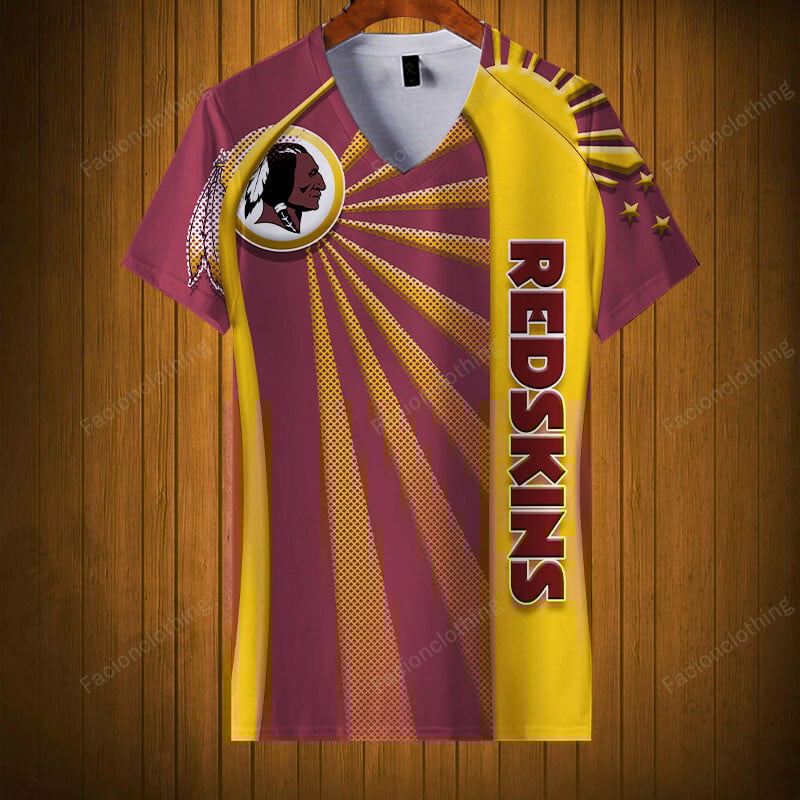 Sportswearmerch Washington Commanders NFL V-neck Women T-shirt Personalized For Fan