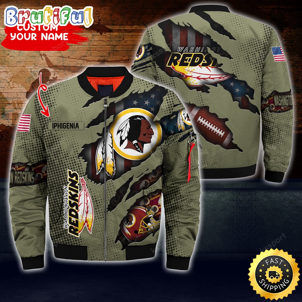 Sportswearmerch Washington Commanders NFL x Iconic Bomber Look Personalized Bomber Jacket For Fan