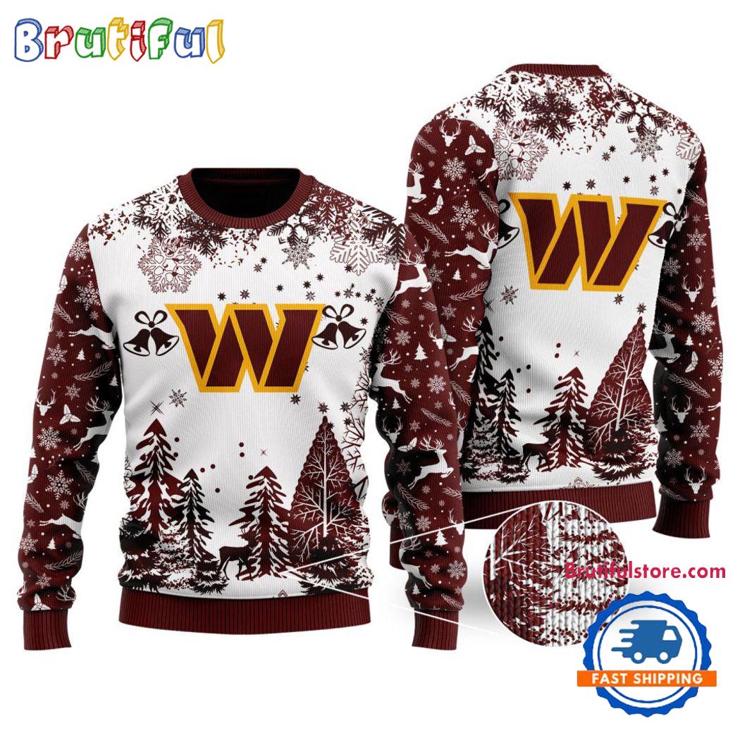 Sportswearmerch Washington Commanders NFL Xmas Tree Christmas Sweater For Fan