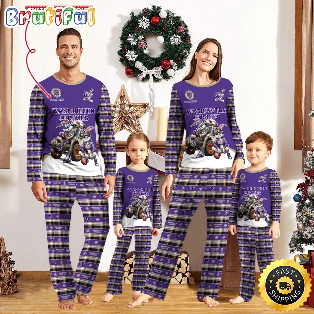 Sportswearmerch Washington Huskies NCAA Personalized Pajamas Family For Fan