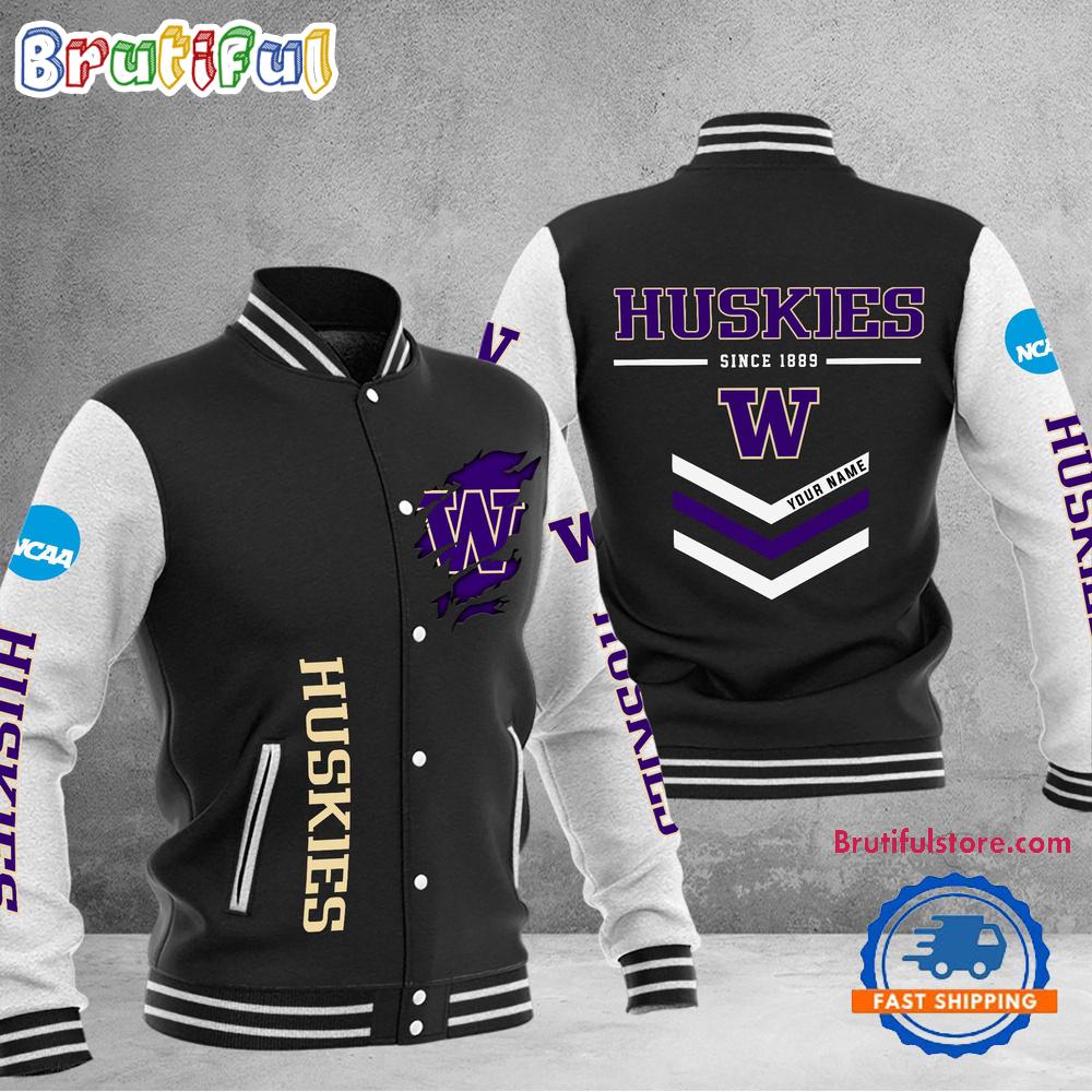 Sportswearmerch Washington Huskies NCAA Personalized Personalized Baseball Jacket For Fan