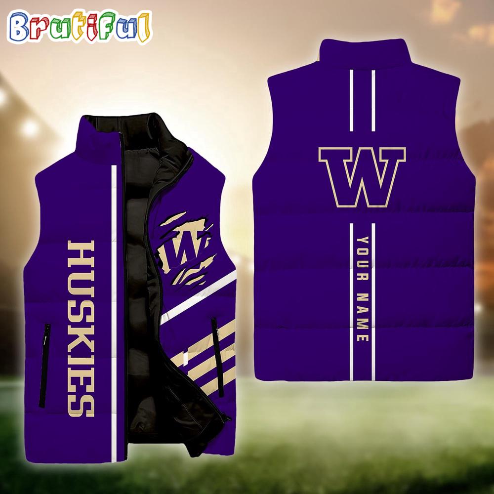 Sportswearmerch Washington Huskies NCAA Personalized Sleeveless Down Puffer Jacket For Fan