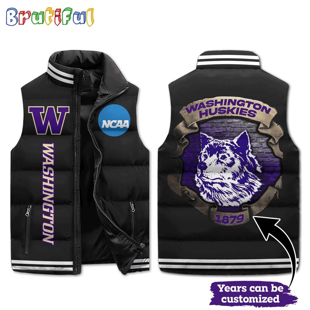 Sportswearmerch Washington Huskies NCAA Sleeveless Puffer Jacket For Fan