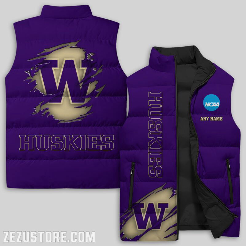 Sportswearmerch Washington Huskies NCAA Sleeveless Puffer Jacket For Fans