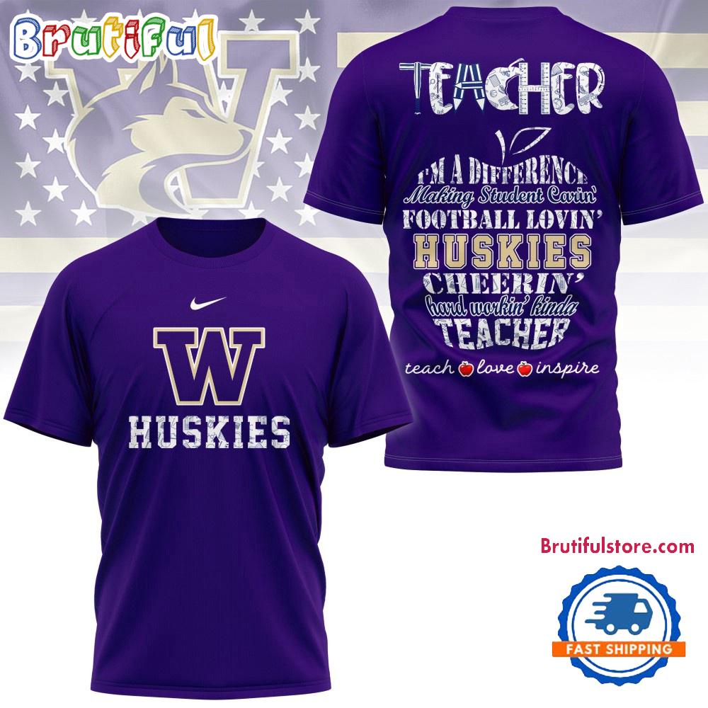 Sportswearmerch Washington Huskies NCAA Teacher Teach Love Inspire T-Shirt For Fan
