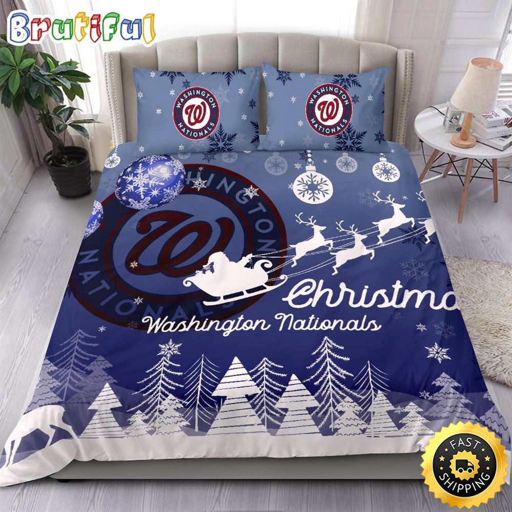 Sportswearmerch Washington Nationals MLB Christmas Bedding Sets For Fan