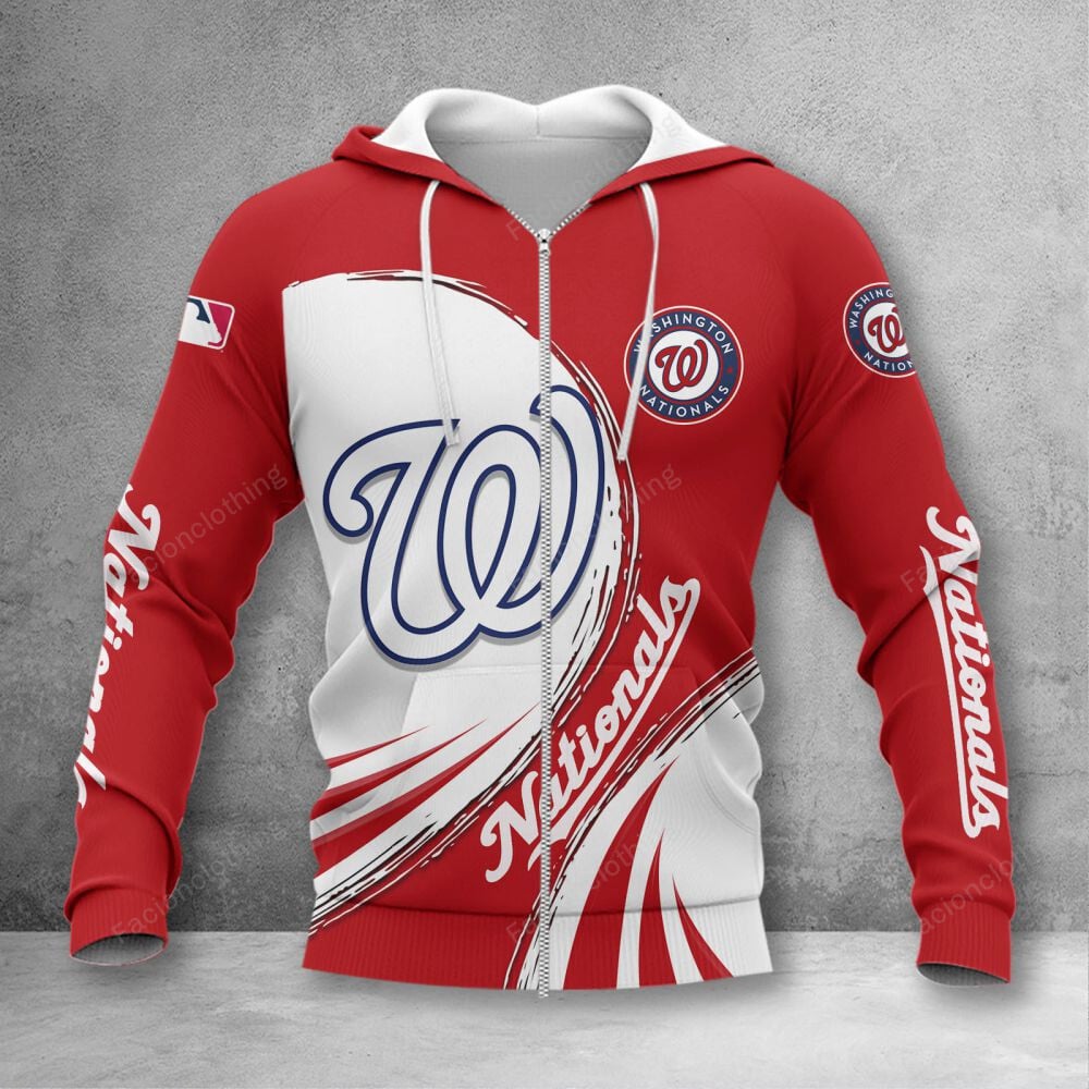 Sportswearmerch Washington Nationals MLB Personalized Zip Hoodie For Fan