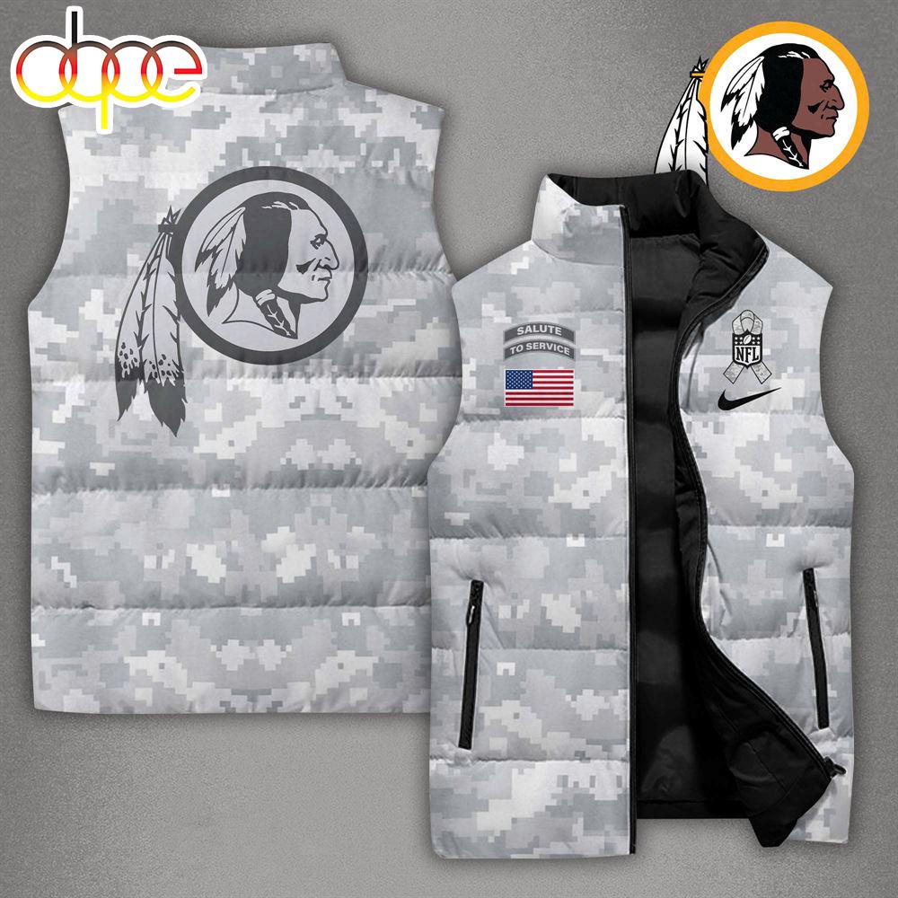 Sportswearmerch Washington Redskins NFL Arctic Camo 2024 Personalized Sleeveless Puffer Jacket For Fan