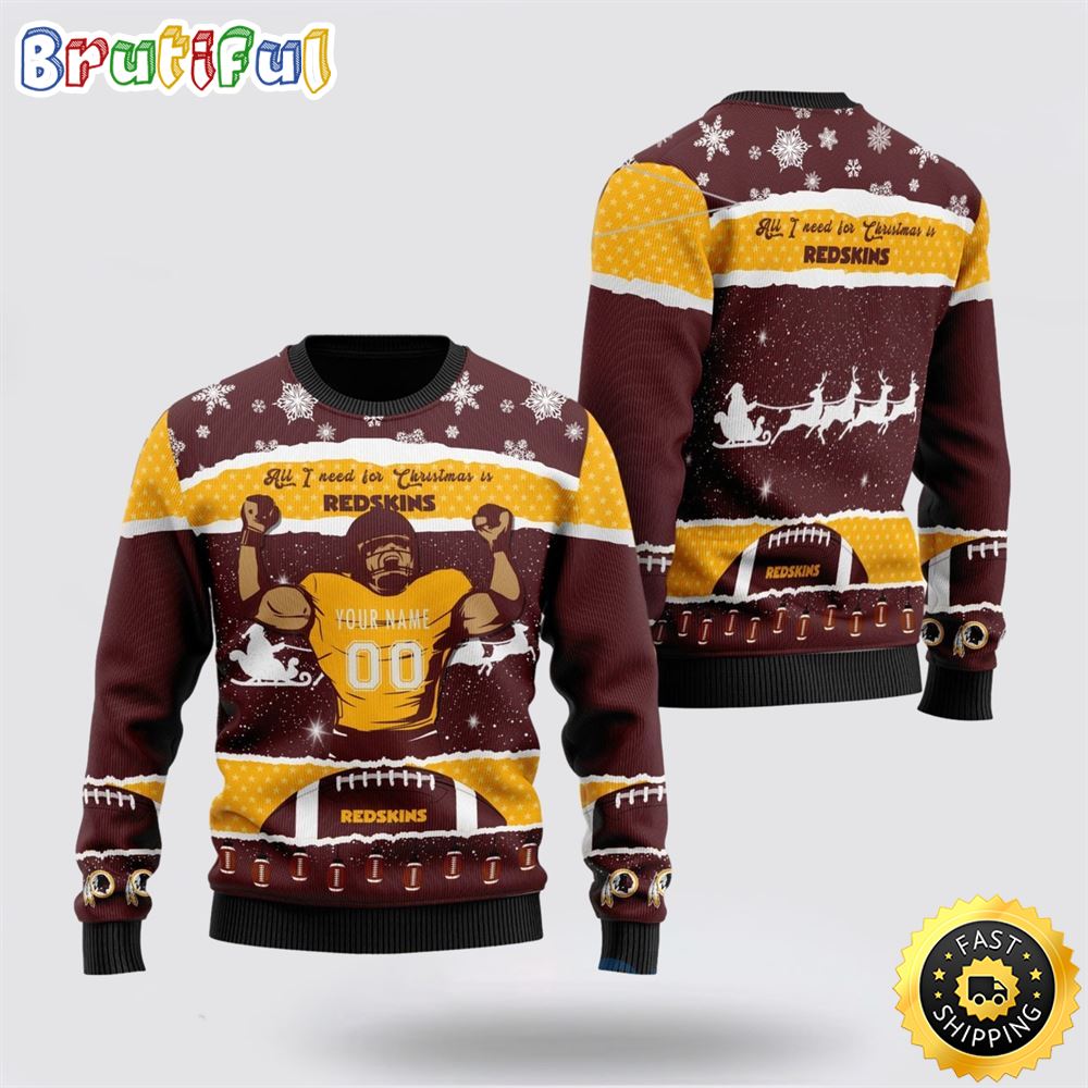 Sportswearmerch Washington Redskins NFL Personalized Christmas Sweater For Fan