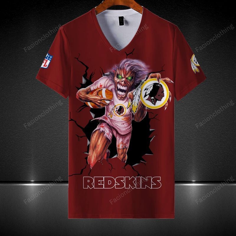 Sportswearmerch Washington Redskins NFL Personalized V-neck Women T-shirt For Fan