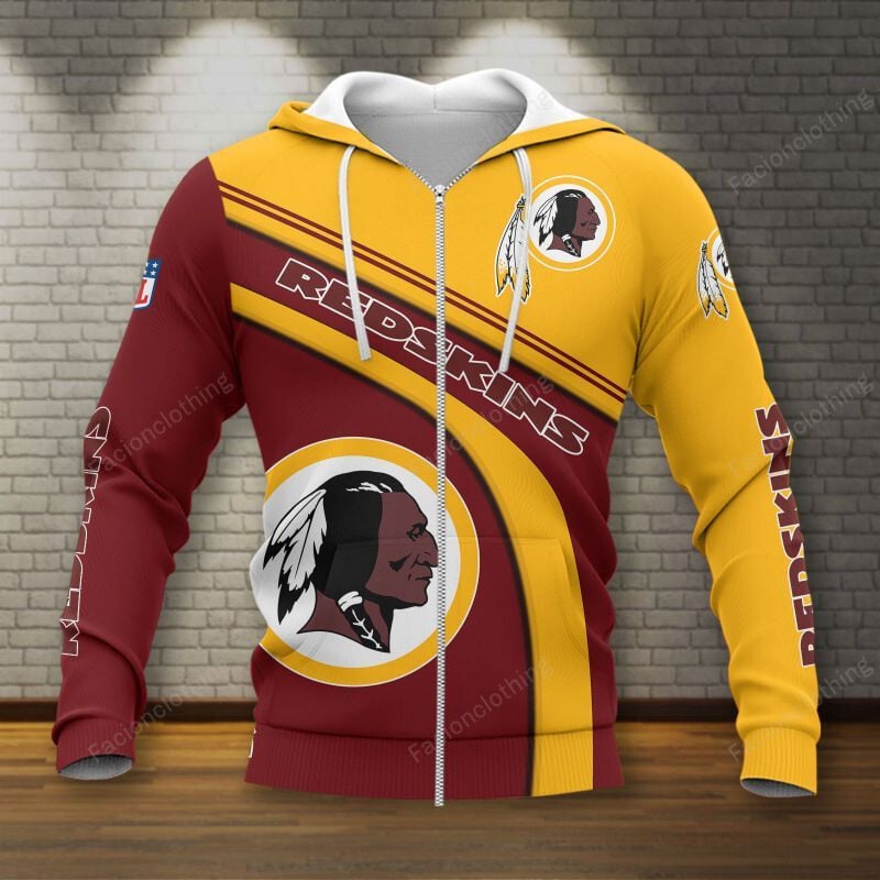Sportswearmerch Washington Redskins NFL Personalized Zip Hoodie For Fan