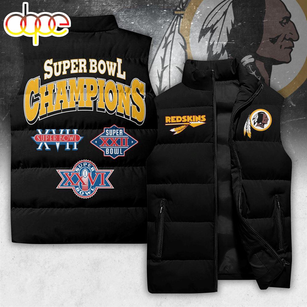Sportswearmerch Washington Redskins NFL Super Bowl Champions Personalized Sleeveless Puffer Jacket For Fan