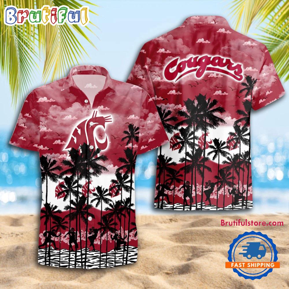 Sportswearmerch Washington State Cougars NCAA Palm Tree Personalized Hawaiian Shirt For Fan
