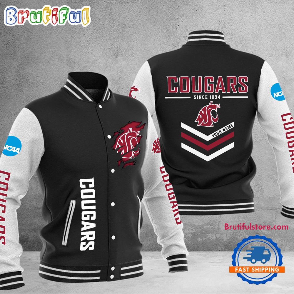 Sportswearmerch Washington State Cougars NCAA Personalized Personalized Baseball Jacket For Fan
