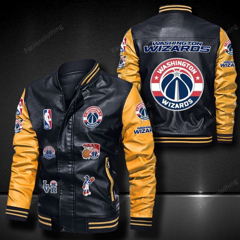 Sportswearmerch Washington Wizards NBA Personalized Leather Bomber For Fan