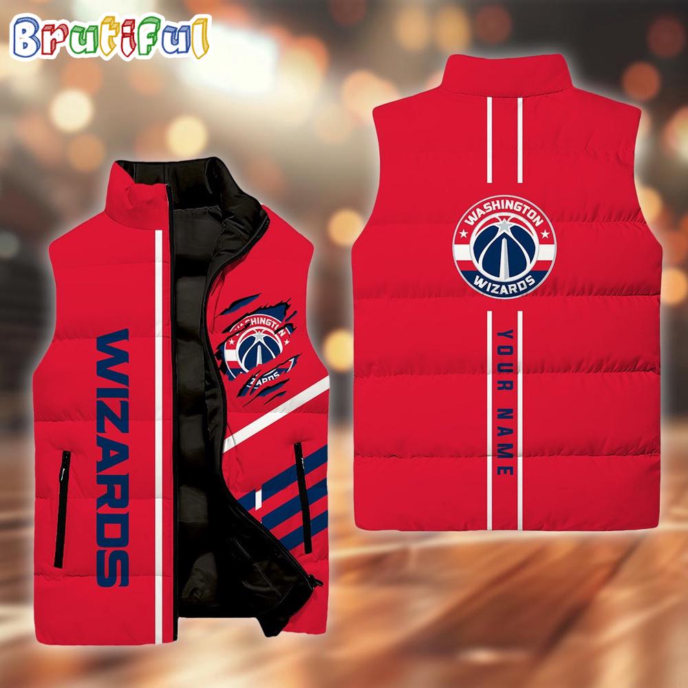 Sportswearmerch Washington Wizards NBA Personalized Sleeveless Down Puffer Jacket For Fan